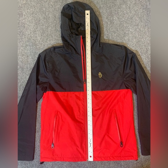 Luke Men's Jacket  Sport Hooded Full Zip in Black/Red Size L - Picture 11 of 14